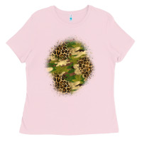 Bubblegum Pink camouflage and leopard patch  4 Ladies Tee - BundleAndBundleShop