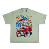 Oil Green 4th of july truck  1 Urban Heavy Tee - BundleAndBundleShop