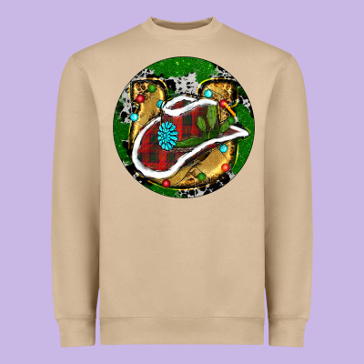 Cowboy Christmas Heavyweight Sweatshirt Designed By Ranaportraitstore