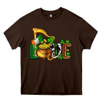Chocolate Brown St. Patrick's Love and golds Heavy Core Tee - OliviaCreatesArt