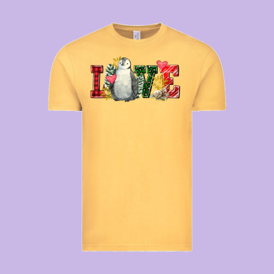 Christmas Penguin Love Vintage Tee Designed By Fadigitalartstudio