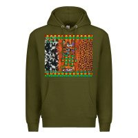 Army Green love autism awareness leopard cowhide Premium Hoodie - Artiststas