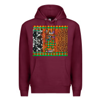 Burgundy love autism awareness leopard cowhide Premium Hoodie - Artiststas