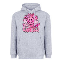 Heather Grey hey cancer smiley face breast cancer Heavyweight Hoodie - RanaPortraitStore