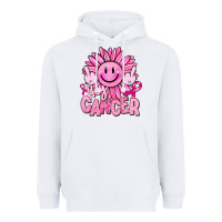 White hey cancer smiley face breast cancer Heavyweight Hoodie - RanaPortraitStore