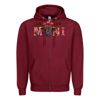Burgundy valentines day mini black Zipper Hoodie - RanaPortraitStore