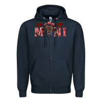 Navy valentines day mini black Zipper Hoodie - RanaPortraitStore