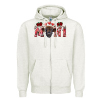 Oatmeal Heather valentines day mini black Zipper Hoodie - RanaPortraitStore