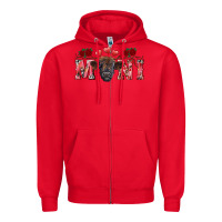 Red valentines day mini black Zipper Hoodie - RanaPortraitStore