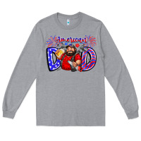 Heather Grey american dod Long Sleeve Tee - CowhideDigitalArt