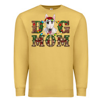 Antique Gold Christmas Dog Mom Bull Terrier Premium Sweatshirt - RanaPortraitStore