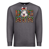Charcoal Heather Christmas Dog Mom Bull Terrier Premium Sweatshirt - RanaPortraitStore