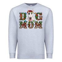 Heather Grey Christmas Dog Mom Bull Terrier Premium Sweatshirt - RanaPortraitStore