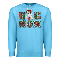 Ocean Blue Christmas Dog Mom Bull Terrier Premium Sweatshirt - RanaPortraitStore