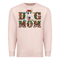 Pale Pink Christmas Dog Mom Bull Terrier Premium Sweatshirt - RanaPortraitStore