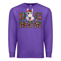 Purple Christmas Dog Mom Bull Terrier Premium Sweatshirt - RanaPortraitStore