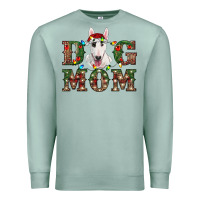 Seafoam Christmas Dog Mom Bull Terrier Premium Sweatshirt - RanaPortraitStore