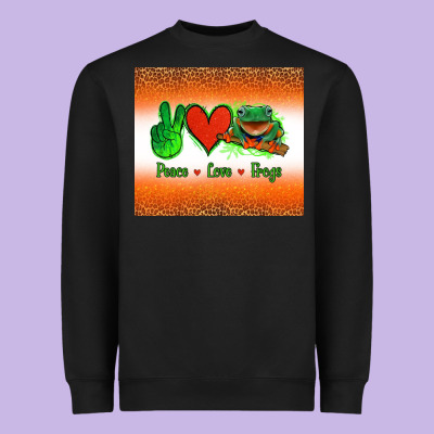 Peace Love Frogs Heavyweight Sweatshirt Designed By Jasminsmagicworld