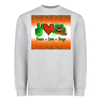 Heather Grey peace love frogs Heavyweight Sweatshirt - Jasminsmagicworld