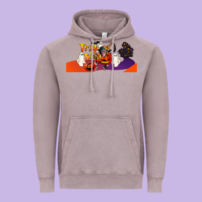 Trick Or Treat Baby Chimpanzee Vintage Hoodie Designed By Lillyallendesigns
