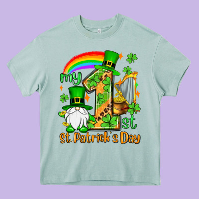 St. Patrick's My 1st St. Patrick's Day Heavy Core Tee Designed By Oliviacreatesart