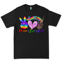 Black Peace love rock Premium Tee - FaDigitalArtStudio