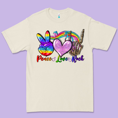 Peace Love Rock Premium Tee Designed By Fadigitalartstudio