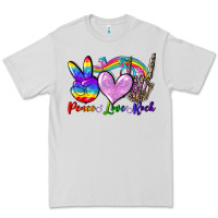 Dove Grey Peace love rock Premium Tee - FaDigitalArtStudio