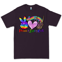 Plum Peace love rock Premium Tee - FaDigitalArtStudio
