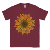 Burgundy sunflower Classic Tee - Artiststas