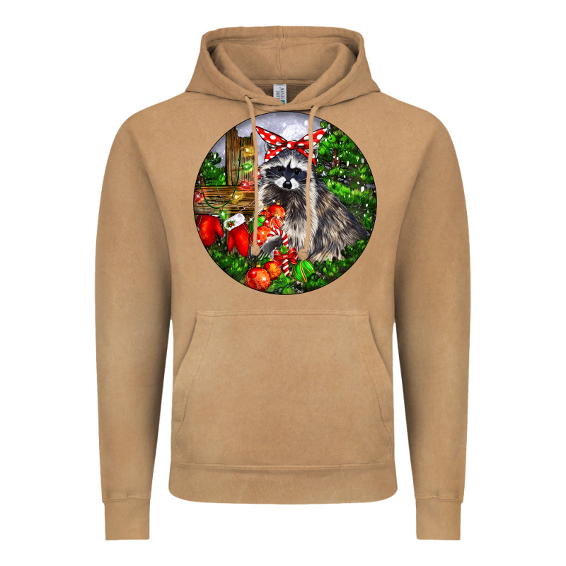 Christmas Raccoon Vintage Hoodie by LillyAllenDesigns | Teevron