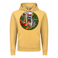 Vintage Mustard Christmas Raccoon Vintage Hoodie - LillyAllenDesigns