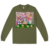 Army Green easter gnome Long Sleeve Tee - CowhideDigitalArt