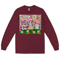 Burgundy easter gnome Long Sleeve Tee - CowhideDigitalArt