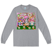 Heather Grey easter gnome Long Sleeve Tee - CowhideDigitalArt