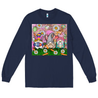 Navy easter gnome Long Sleeve Tee - CowhideDigitalArt
