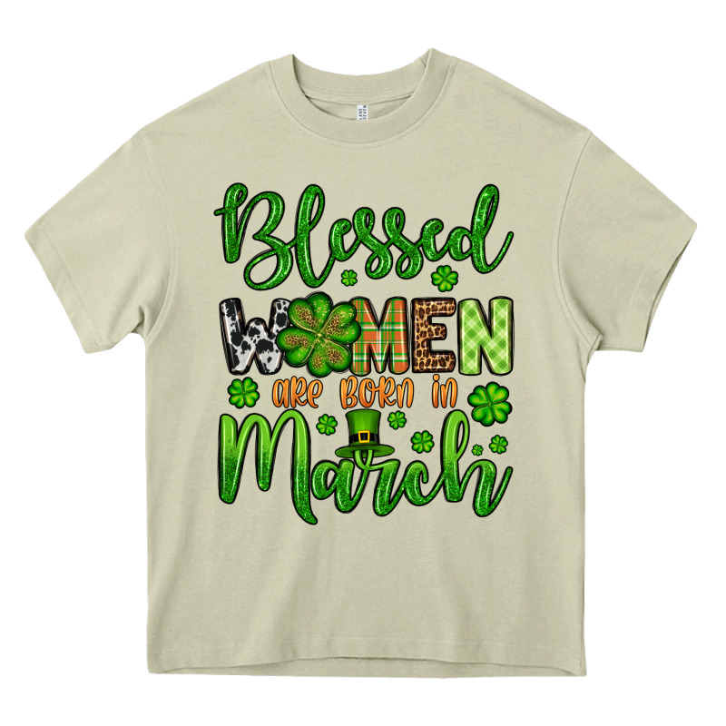 St. Patrick's Blessed Women Are Born In March Heavy Core Tee by OliviaCreatesArt | Teevron