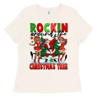 Bone Rockin Around The Christmas Tree Ladies Tee - FaDigitalArtStudio