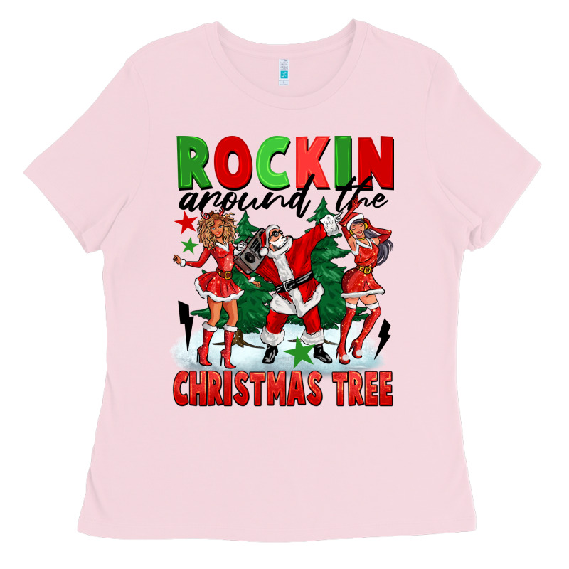 Rockin Around The Christmas Tree Ladies Tee by FaDigitalArtStudio | Teevron
