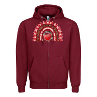 Burgundy valentines day rainbow with heart Zipper Hoodie - RanaPortraitStore
