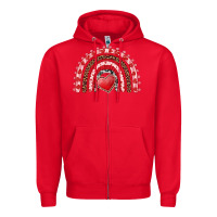 Red valentines day rainbow with heart Zipper Hoodie - RanaPortraitStore
