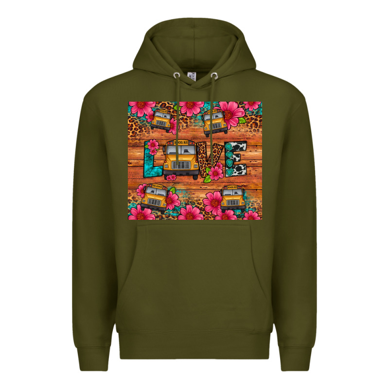 Love School Bus Leopard Premium Hoodie by Artiststas | Teevron