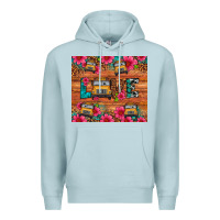 Blue Mist love school bus leopard Premium Hoodie - Artiststas