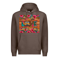 Coffee love school bus leopard Premium Hoodie - Artiststas