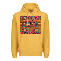 Mustard love school bus leopard Premium Hoodie - Artiststas