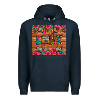 Navy love school bus leopard Premium Hoodie - Artiststas