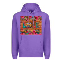 Purple love school bus leopard Premium Hoodie - Artiststas