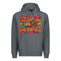 Rock love school bus leopard Premium Hoodie - Artiststas