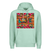 Seafoam love school bus leopard Premium Hoodie - Artiststas