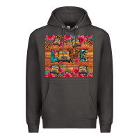 Smoke love school bus leopard Premium Hoodie - Artiststas